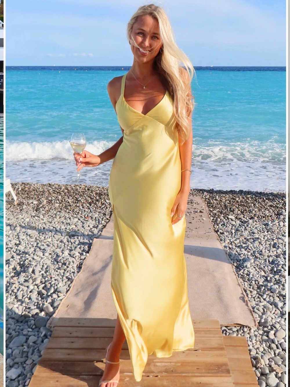 Show Me Your MuMu Lemon Satin Maxi Slip Dress